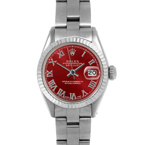 Rolex Datejust 26mm | 6917-SS-RED-ROM-FLT-OYS