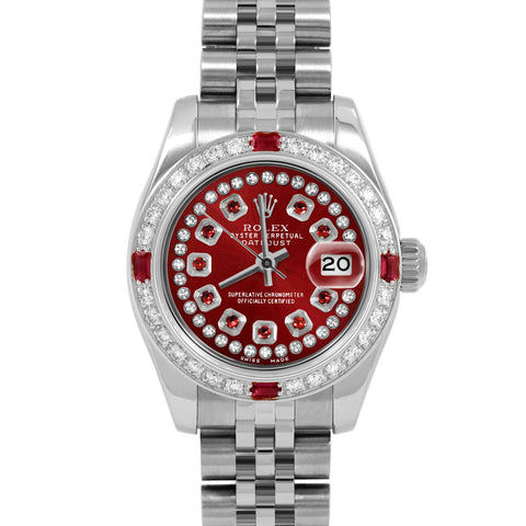 Rolex Datejust 26mm | 6917-SS-RED-STRR-4RBY-JBL