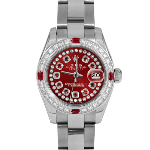 Rolex Datejust 26mm | 6917-SS-RED-STRR-4RBY-OYS