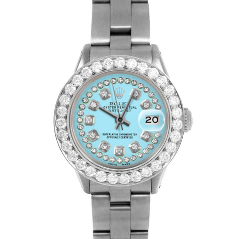 Rolex Datejust 26mm | 6917-SS-TRQ-STRD-2CT-OYS