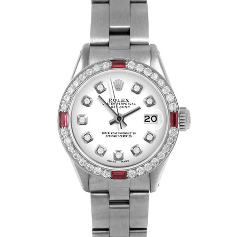 Rolex Datejust 26mm | 6917-SS-WHT-DIA-AM-4RBY-OYS