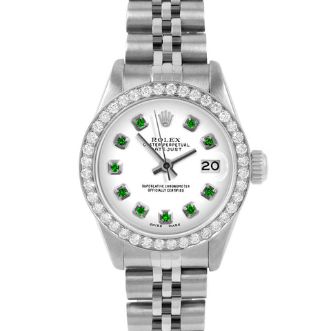 Rolex Datejust 26mm | 6917-SS-WHT-EMD-AM-BDS-JBL