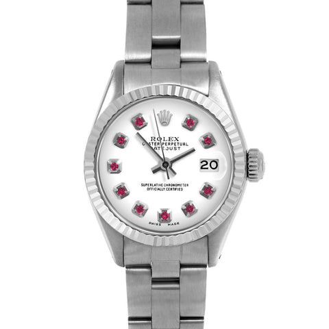 Rolex Datejust 26mm | 6917-SS-WHT-RBY-AM-FLT-OYS