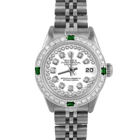 Rolex Datejust 26mm | 6917-SS-WHT-STRD-4EMD-JBL