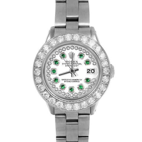 Rolex Datejust 26mm | 6917-SS-WHT-STRE-2CT-OYS