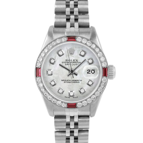 Rolex Datejust 26mm | 6917-SS-WMOP-DIA-AM-4RBY-JBL