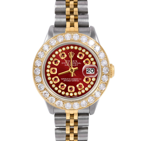 Rolex Datejust 26mm | 6917-TT-RED-STRR-2CT-JBL