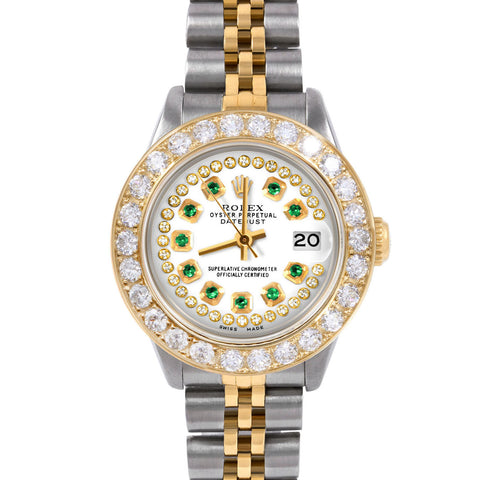 Rolex Datejust 26mm | 6917-TT-WHT-STRE-2CT-JBL