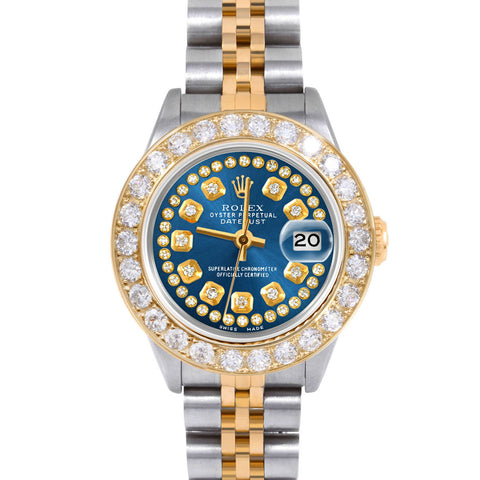 Rolex Datejust 26mm | 69173-BLU-STRD-2CT-JBL