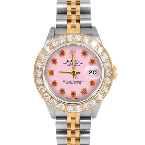 Rolex Datejust 26mm | 69173-PNK-RBY-AM-2CT-JBL