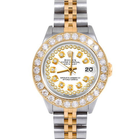 Rolex Datejust 26mm | 69173-WHT-STRD-2CT-JBL