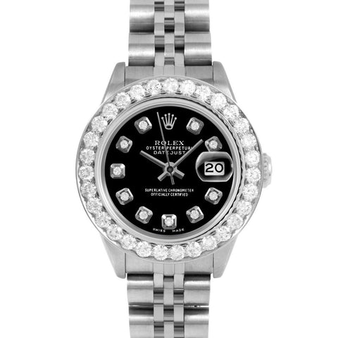 Rolex Datejust 26mm | 69174-BLK-DIA-AM-2CT-JBL