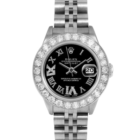 Rolex Datejust 26mm | 69174-BLK-RDR69-2CT-JBL