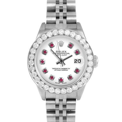 Rolex Datejust 26mm | 69174-WHT-RBY-AM-2CT-JBL